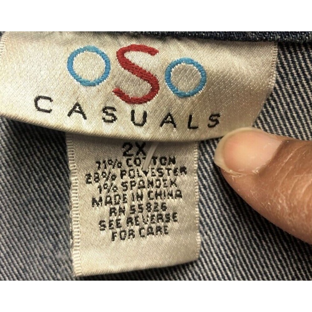 OSO Casuals Women’s Denim Jacket Size 2X Full Hidden Zip Up - Picture 2 of 15